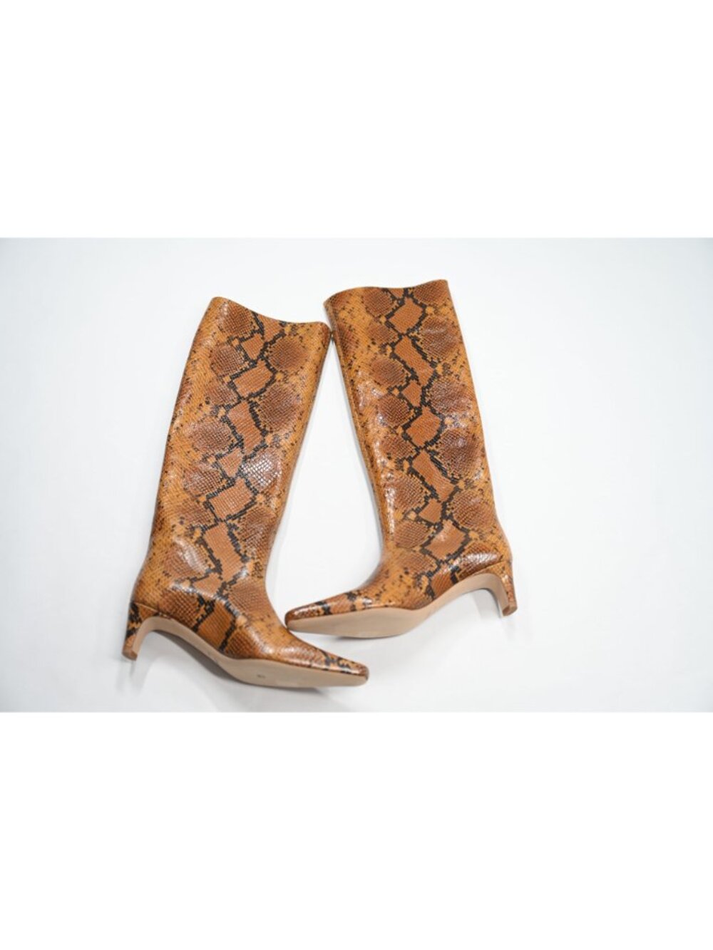 STAUD Wally Snake-Embossed Leather Knee High Boots in Snake - Picture 5 of 8